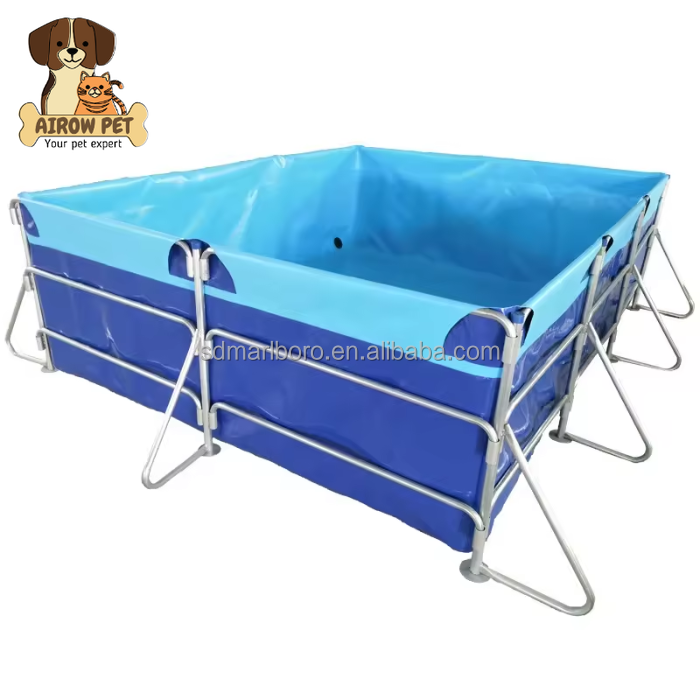Farm Pond Liner - แผ่นปูรองพื้นกันซึม AIROW SDM PVC สีน้ำเงินดำ พร้อมโครงสร้างสำหรับบ่อเลี้ยงปลา