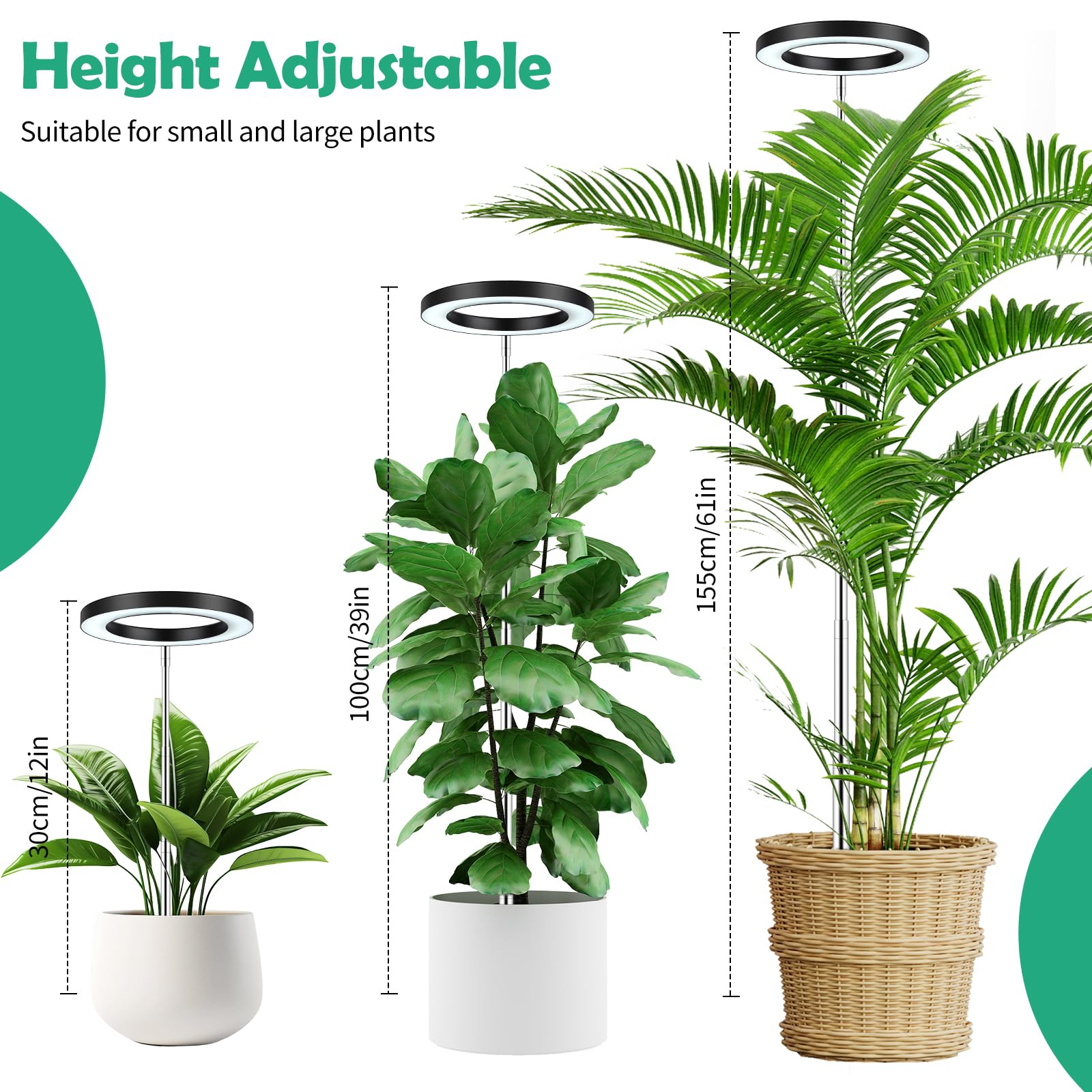 Plant Growth Regulator - ไฟปลูกต้นไม้ ปรับความสูงได้ พร้อมตัวตั้งเวลาเปิด/ปิดอัตโนมัติ 3H/9H/12H ปรับความสว่างได้ 10