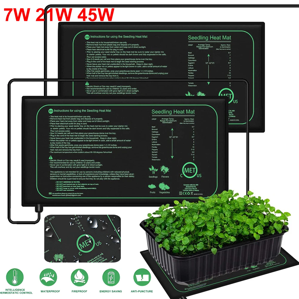 Plant Growth Regulator - แผ่นทำความร้อนสำหรับเพาะกล้าขนาด 10/25/50 ซม. สำหรับปลูกพืชในร่ม ป้องกันน้ำ ใช้สำหรับเพาะเมล็ด