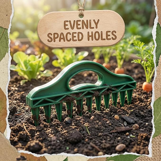 Seed Planter - เครื่องมือปลูกเมล็ดพันธุ์ 12 รู สำหรับแปลงปลูกยกสูงและกระถาง - เครื่องมือปลูกแบบมีระยะห่างตายตัว