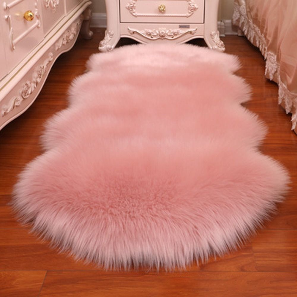 Cow Mat Rubber - หนังแกะประดิษฐ์ผมยาวพรมขนสัตว์ปุยนุ่มนุ่ม Faux Fluffy Shaggy พรมตกแต่งบ้าน