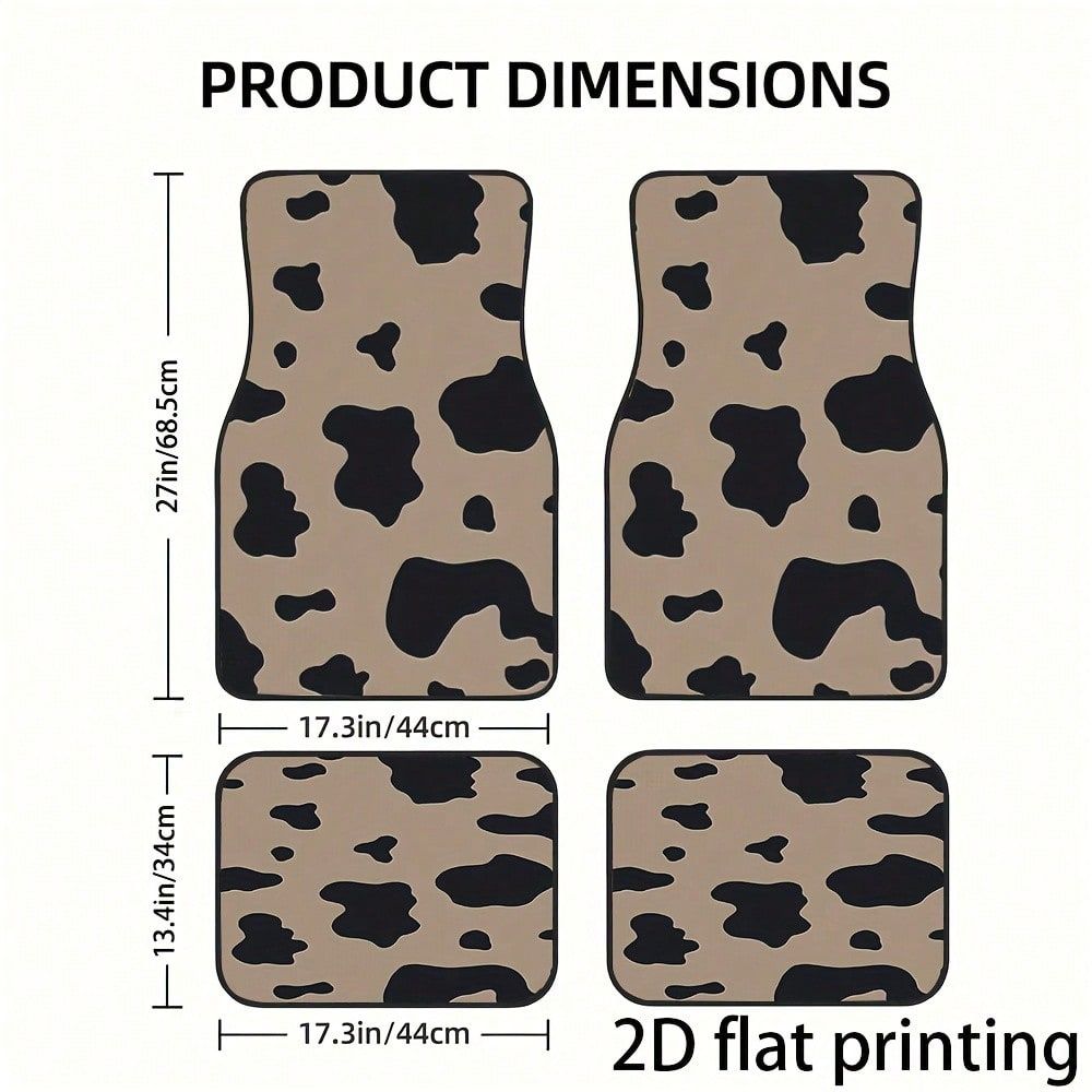 พรมปูพื้นรถยนต์ 4 ชิ้น, ลายจุด - Cow Mat Rubber บทวิจารณ์และราคา