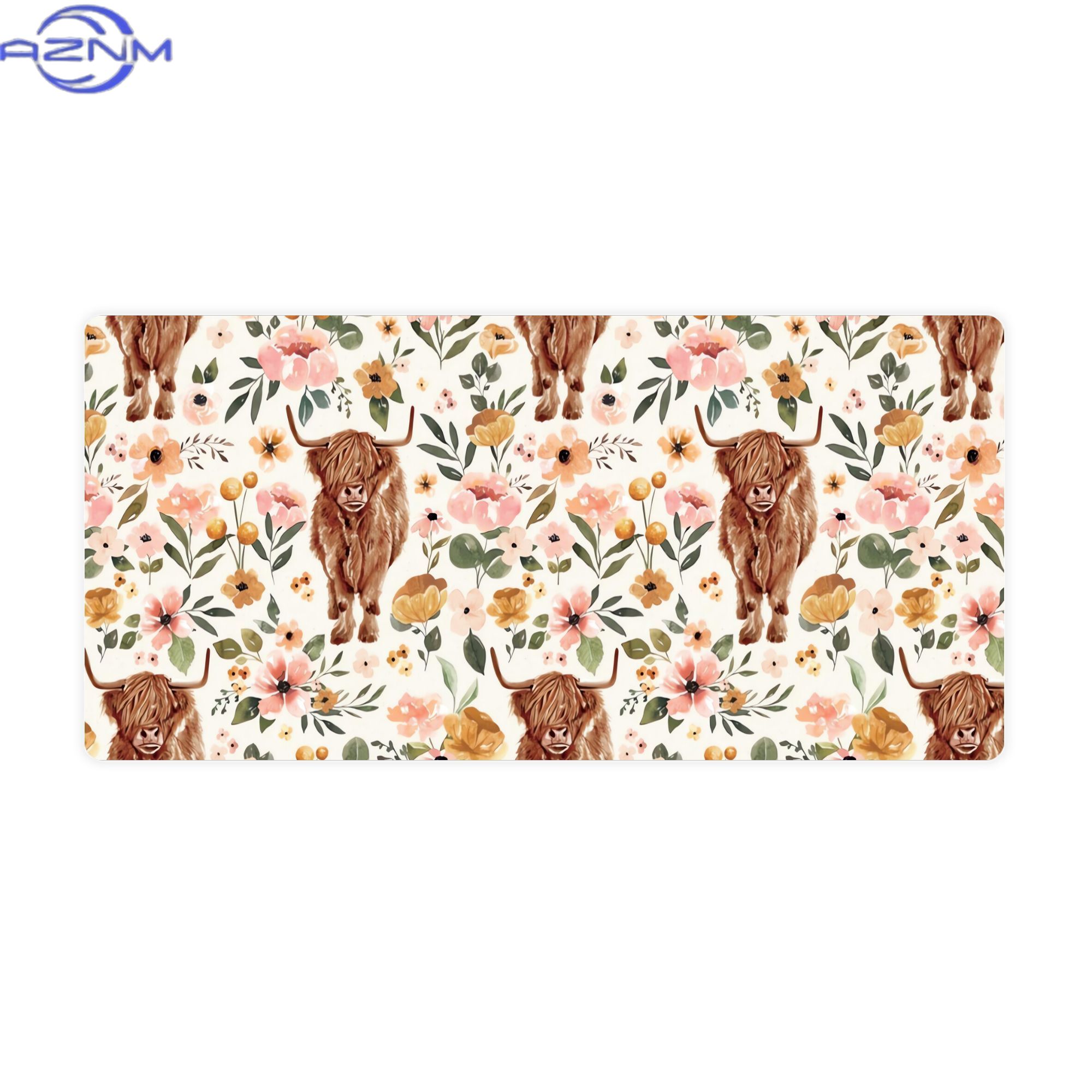 แผ่นรองโต๊ะลายวัวไฮแลนด์และดอก - Cow Mat Rubber บทวิจารณ์และราคา