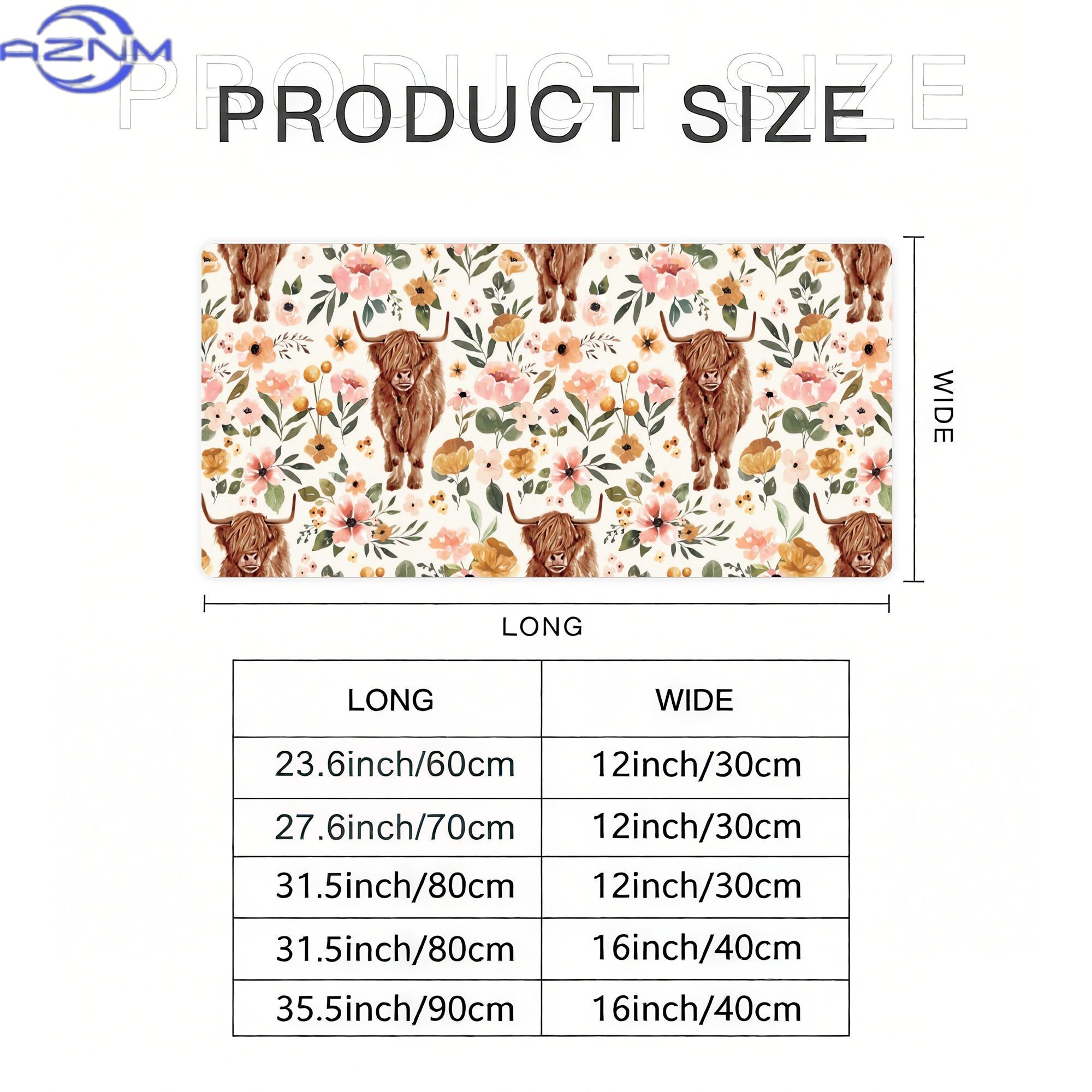 แผ่นรองโต๊ะลายวัวไฮแลนด์และดอก - Cow Mat Rubber บทวิจารณ์และราคา
