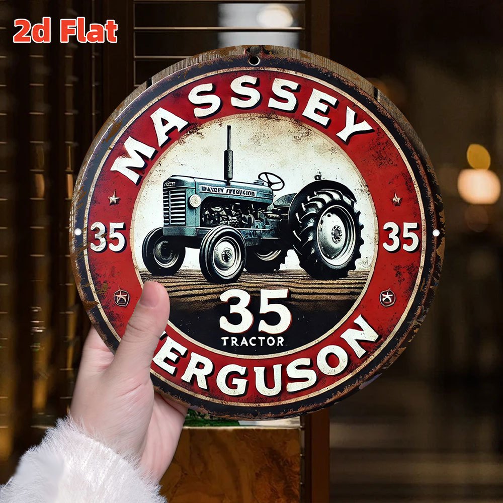 ป้ายโลหะทรงกลมลายวินเทจ รถแทรก - Farming Agriculture Logo บทวิจารณ์และราคา